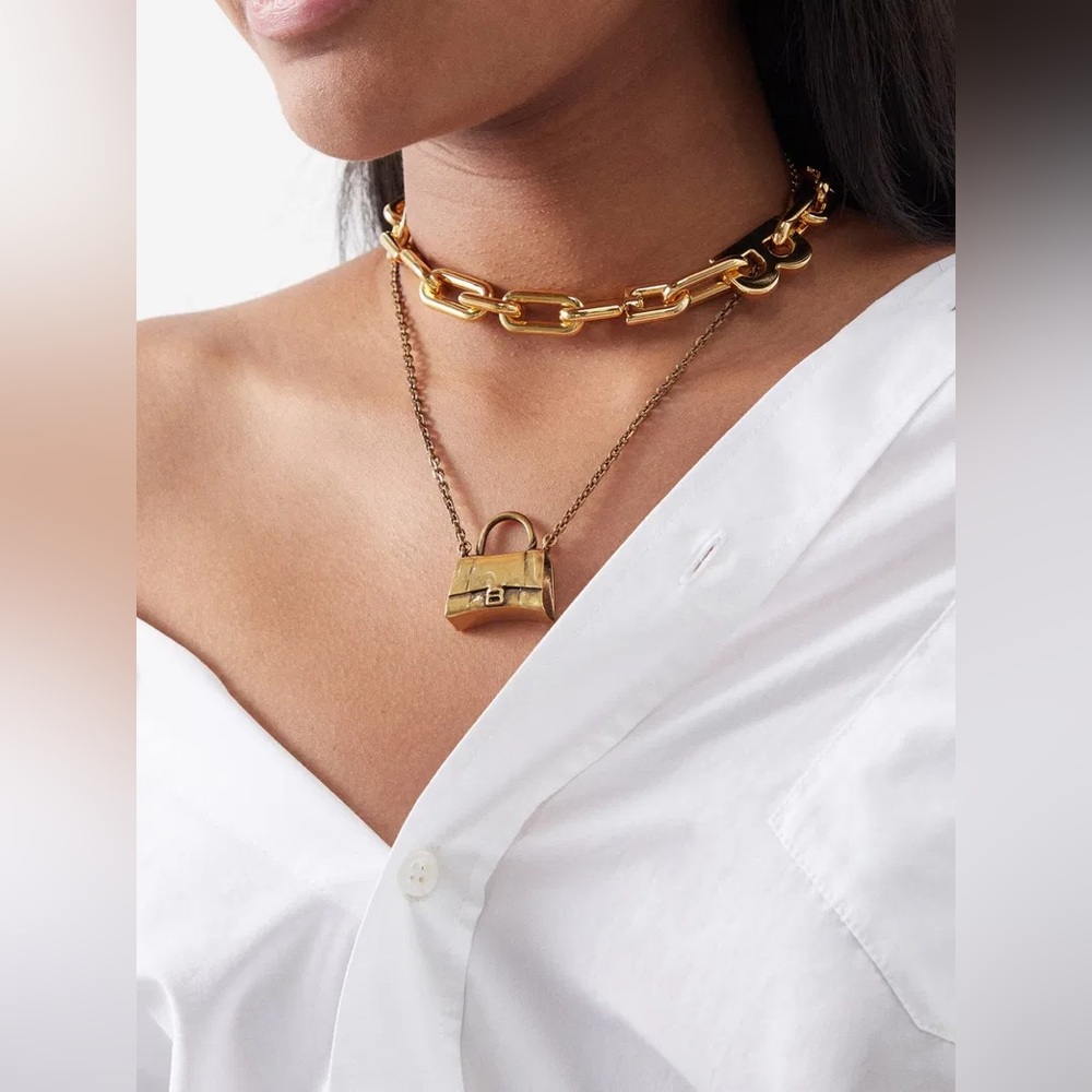BALENCIAGA Hourglass Pendant Necklace